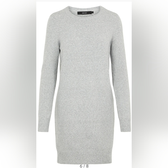 Vero Moda Doffy Long Sleeve Sweater Dress Size Medium = 8 NWT Light Gray… - Picture 6 of 10